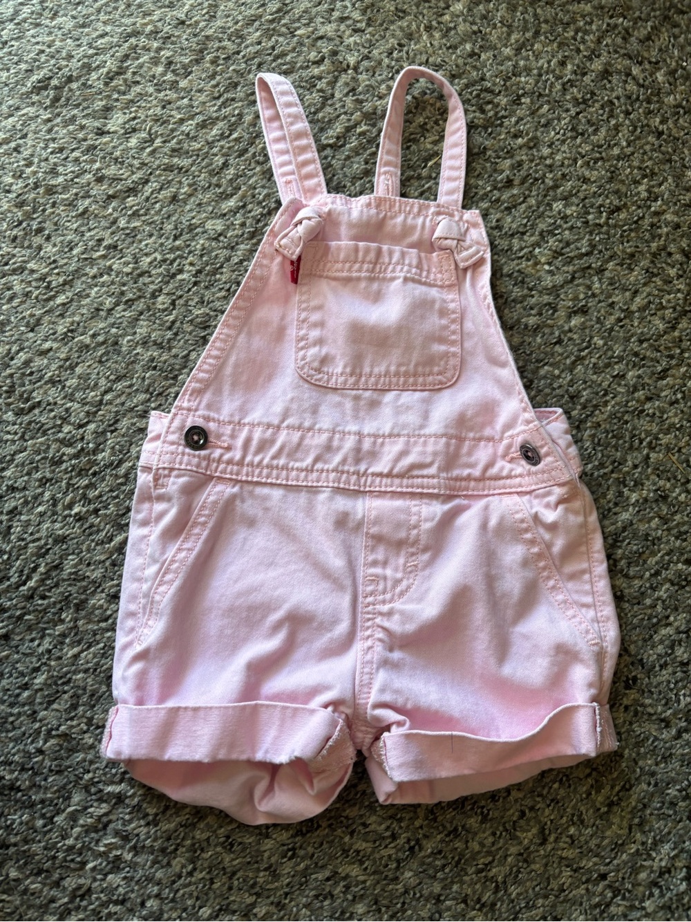 Levi's Light Pink Short Overalls for Kids